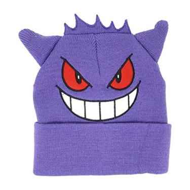 Imagem de Bioworld Pokemon Gengar Embroidered Cuff Beanie Cap Hat One Size Licensed New Purple