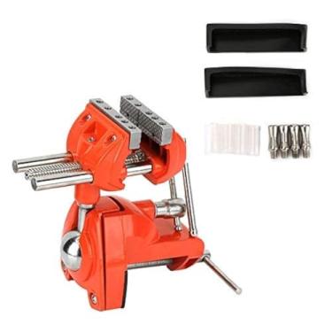 Imagem de Torno de mesa com braçadeira C, mini torno giratório ajustável 70 mm largura mandíbula braçadeira de mesa para bancada de trabalho madeira