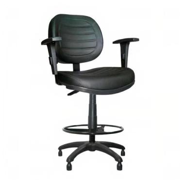 Imagem de Cadeira CAIXA para recepção Executiva COSTURADA com Braços reguláveis 