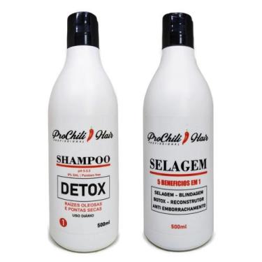 Imagem de Kit Selagem Capilar Alisa Fios + Shampoo Detox Cabelos Porosos - Proch