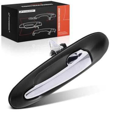 Imagem de A-Premium Maçaneta externa traseira esquerda do lado do motorista compatível com Lincoln Town Car 2003, caixa preta com alavanca cromada, substituição # 3W1Z5426605AAB