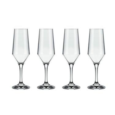 Imagem de Conjunto com 4 Taças de Vidro Buffet 186ml Champagne Espumante Nadir