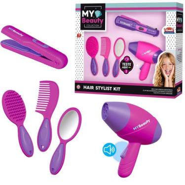 Imagem de Kit Infantil Beauty Hair Secador Chapinha Espelho Com Som 408 - Usual 