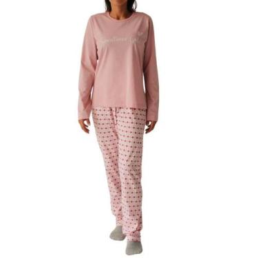 Imagem de Pijama Longo Algodão Laibel 15.802284, Rosa, Claro, GG