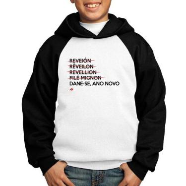 Imagem de Moletom Infantil Dane-se, ano novo - Foca na Moda, Branco, Preto, 10