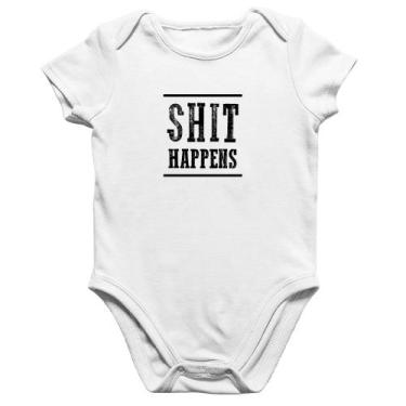 Imagem de Body Bebê Algodão Shit Happens - Foca na Moda, Branco, G