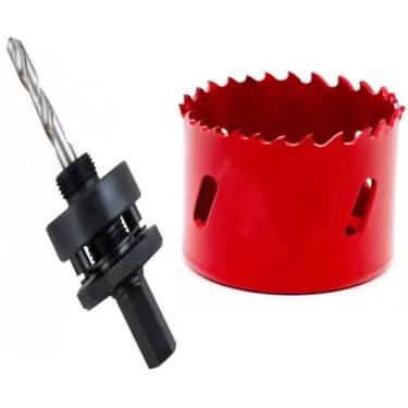 Imagem de Serra Copo 70mm Bimetal Ferro Suporte Broca Piloto Furadeira - LOTUS