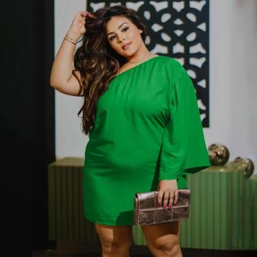 Imagem de Vestido Curto Mula Manca Plus Size Moda Maior Tamanho Grande Soltinho 