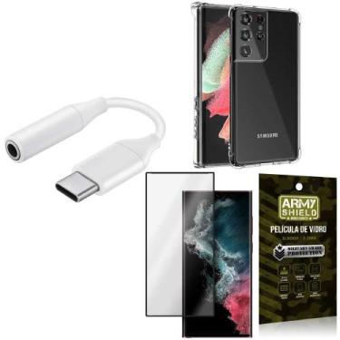 Imagem de Capinha Samsung S22 Ultra + adaptador Tipo C para Fone P2 + Película 3