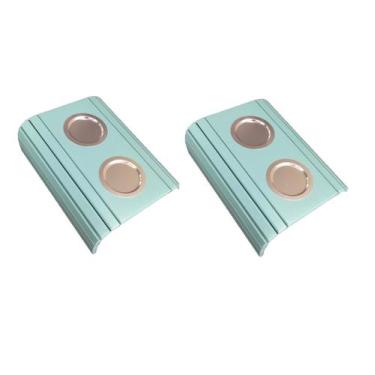 Imagem de Kit 2un Esteiras Braço De Sofá Azul Bebe Porta Copo Alumínio. - M A So