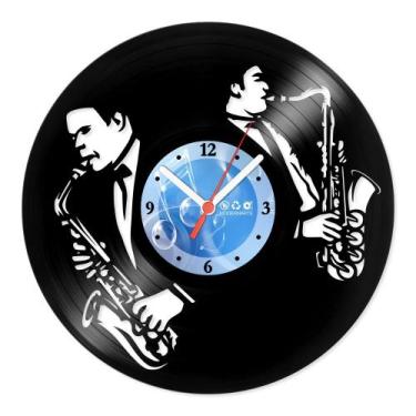 Imagem de Relógio De Parede Disco Vinil Música - Saxofone - VMU-034 - Modernarte