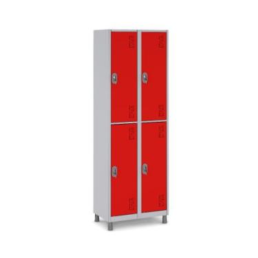 Imagem de Roupeiro Aço 4 Portas Grandes 191x85x40Cm Academia Vestiário Tranca - 