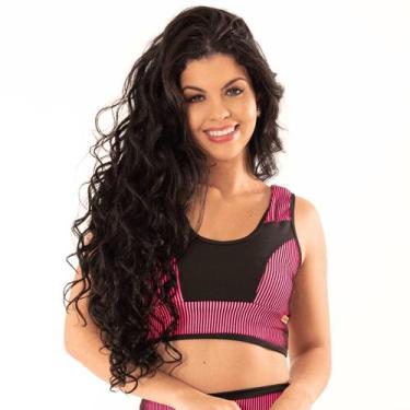 Imagem de Top 3D Feminino Fitness Tarelles - T0566, Preto, Rosa 3d, M