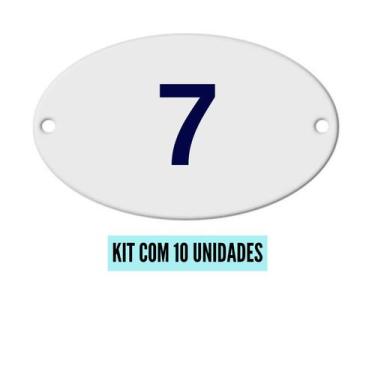 Imagem de Kit Com 10 Números Oval PVC  Numerador 1 ao 20 - Danti, Número 7 - 10 