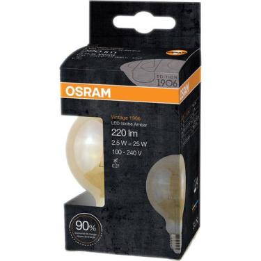 Imagem de Lâmpada Led Globe Ambar 2.5W Osram Vintage 1906 Amarela Bivolt