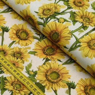 Imagem de Tecido Estampado para Patchwork - Casa Criativa : Girassóis (0,50x1,40