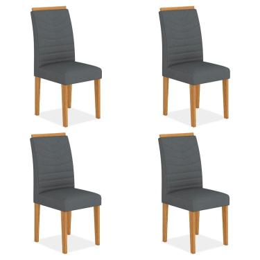Imagem de Kit 4 Cadeiras Estofadas Lima Cinamomo/cinza - Móveis Arapongas