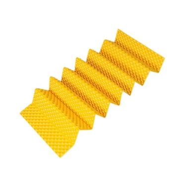 Imagem de UGPLM Colchonete dobrável para, portátil, confortável, compacto, para acampamento, waffle, esteira para dormir, para caminhadas, viagens, Amarelo