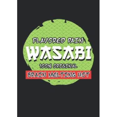 Imagem de Notizbuch A5 dotted, gepunktet, punktiert mit Softcover Design: Wasabi Flavored Pain Scharf Sushi Scharfesser Japan: 120 dotted (Punktgitter) DIN A5 Seiten