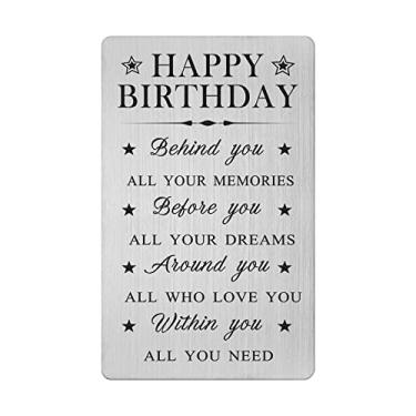 Imagem de Presentes de feliz aniversário para mulheres e homens, Behind You, All Your Memories. Before You, All Your Dreams, Birthday Engraved Wallet Card Gifts
