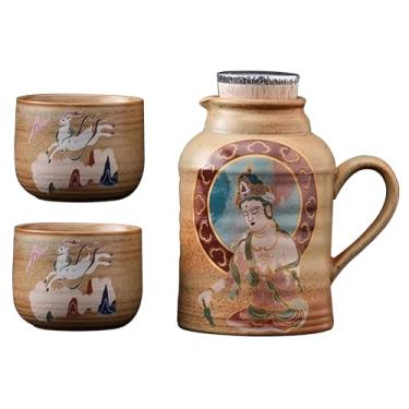 Imagem de Xícara De Chá Chinesa Para Escritório, Caneca Vintage E Bule De Chá Com Tampa, Conjunto De Xícaras De Chá Portátil Artesanato Requintado(Style2)