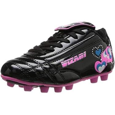 Imagem de Vizari Chuteiras de futebol americano para meninos e meninas | Tênis de futebol esportivo para atividades ao ar livre para crianças, crianças pequenas e grandes | Leve e durável, Preto/rosa/azul., 17