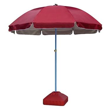 Imagem de Guarda-chuva de jardim Guarda-chuva de pátio vermelho mesa ao ar livre mercado guarda-chuva ajuste guarda-sol guarda-chuva retangular guarda-chuva de pátio para jardim de praia Base preenchível
