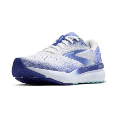 Imagem de Brooks Tênis de corrida feminino Ghost 16 Neutral, Branco/azul amparo/concha limpa, 36 BR