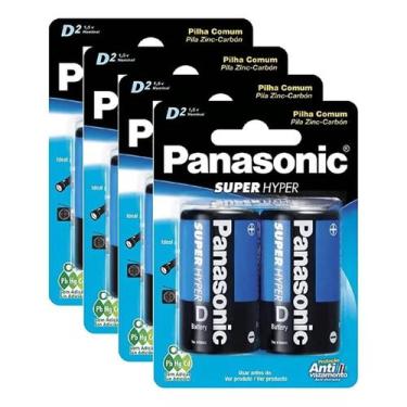 Imagem de 8 Pilhas Grande D Panasonic Comum R20 4 Cartelas C/2 Rádio