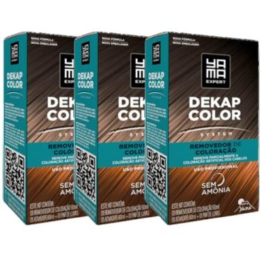 Imagem de Kit 3 DekapColor Yama Removedor De Coloração Capilar Cabelo Profissional Sem Amonia 120ml