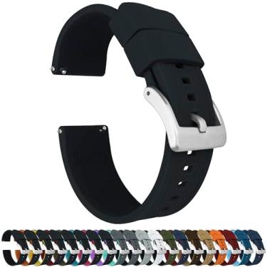 Imagem de Pulseiras de silicone BARTON Elite, liberação rápida, escolha a cor da pulseira e a cor da fivela (aço inoxidável, PVD preto ou cinza metálico) - pulseiras de relógio de 18 mm, 20 mm, 22 mm e 24 mm