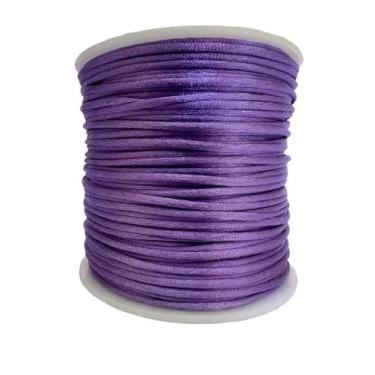 Imagem de Rolo Cordão Fio De Cetim Seda Rabo De Rato 1mm 50m - ArtePunto, Lilás 