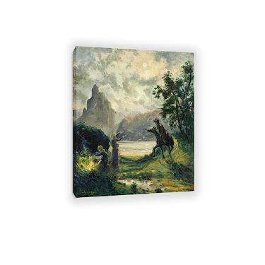 Imagem de Impressões de arte de parede em tela de Louis M. Eilshemius-Famous Paintings Reprodução em tela - 'Macbeth and the Witches'Landscape pictures Print on Canvas 70x90cm (28x35in) emoldurado