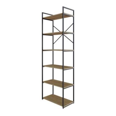 Imagem de Estante Alta C/06 Prateleiras 185x60x33cm Yon - Metalig, Vermont Oak/E