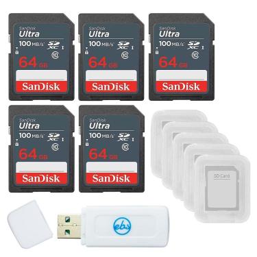 Imagem de Cartão de memória SD SanDisk Ultra 64GB SDXC UHS-I Classe 10 x5 Pack