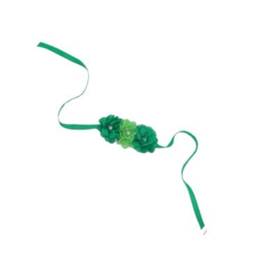Imagem de BBTDIN Pulseira de flores verdes para o dia de São Patrício com flores verdes JHSP70, One Size, Fita, Sem Pedra Preciosa