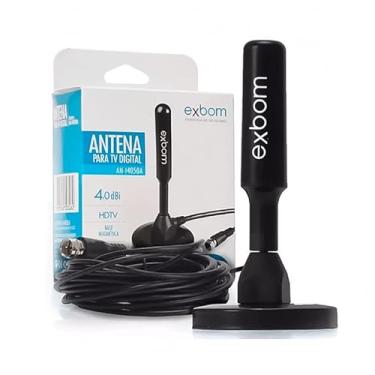 Imagem de Antena Digital Amplificada HDTV/UHF/VHF Interna e Externa 5m Base Imã prova d'água 4dBI Interna Externa