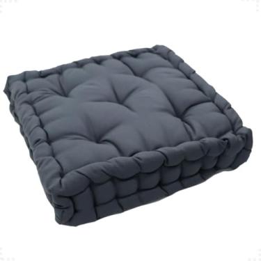 Imagem de Almofada Futon Turca Espaçosa 40x40x10 Macia e Alta Com Enchimento Algodão e Poliéster Tipo Oxford(CHUMBO)