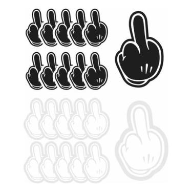 Imagem de 20 Adesivo Dedo Do Meio Mickey Preto /branco Wb 526  Wb 525 - Resitank