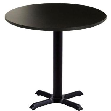 Imagem de Mesa Ômega Ferro Preto 74 cm (Alt) Base em X Tampo MDP Redondo 80 cm (