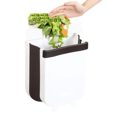 Imagem de Lixeira Compacta Silicone Flexível Suspensa para Armários 9L - DN