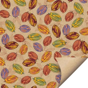 Imagem de Folha para Ovos de Páscoa Papel Kraft Cacau Tropical 69x89cm - 10 unid