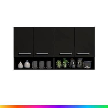 Imagem de Armário Multiuso Modular Cozinha Lavanderia Aéreo 4 Portas Bonatto - M