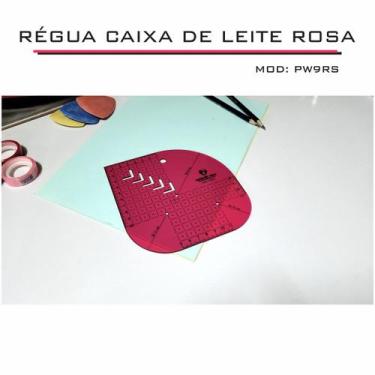 Imagem de Régua Caixa Leite Gabarito Patchwork PW9 15 cm Rosa Fenix