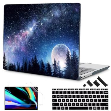 Imagem de Tuiklol Capa para laptop Microsoft Surface de 15 polegadas 5/4/3 2022-2020, modelo 1979/1953/1872/1873, capa rígida, capa de teclado + protetor de tela + plugues de poeira, luar