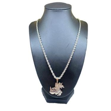 Imagem de Colar Prata Cordão Baiano Pingente São Jorge 60cm - Proteção - Gol Mix