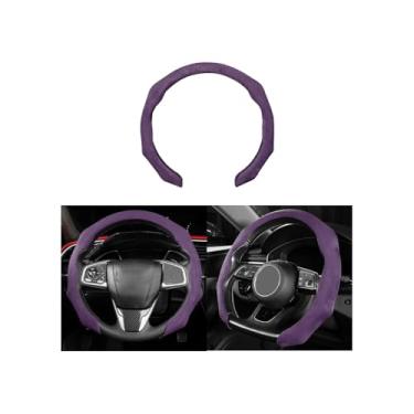 Imagem de Mandark Capa de volante de carro, protetor de volante de veículo esportivo de camurça com encaixe de 38 cm, acessórios de decoração de interiores automotivos confortáveis antiderrapantes, universal