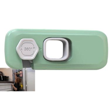 Imagem de Trava de Segurança Gaveta Armario Galedeira Bebe Criança Fechadura Forno Evita Acidente Seguro Resistente Multiuso Proteçao