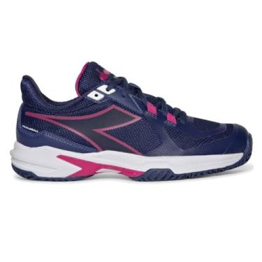 Imagem de Diadora Tênis feminino Trofeo 2 All Ground Pickleball, Blueprint/rosa Yarrow/branco, 38