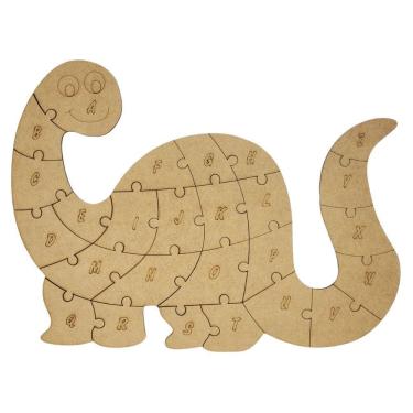 Imagem de Quebra-cabeça Educativo 100% Mdf Cru 26pçs/35pçs Dinossauro N°2
